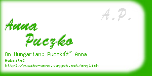 anna puczko business card